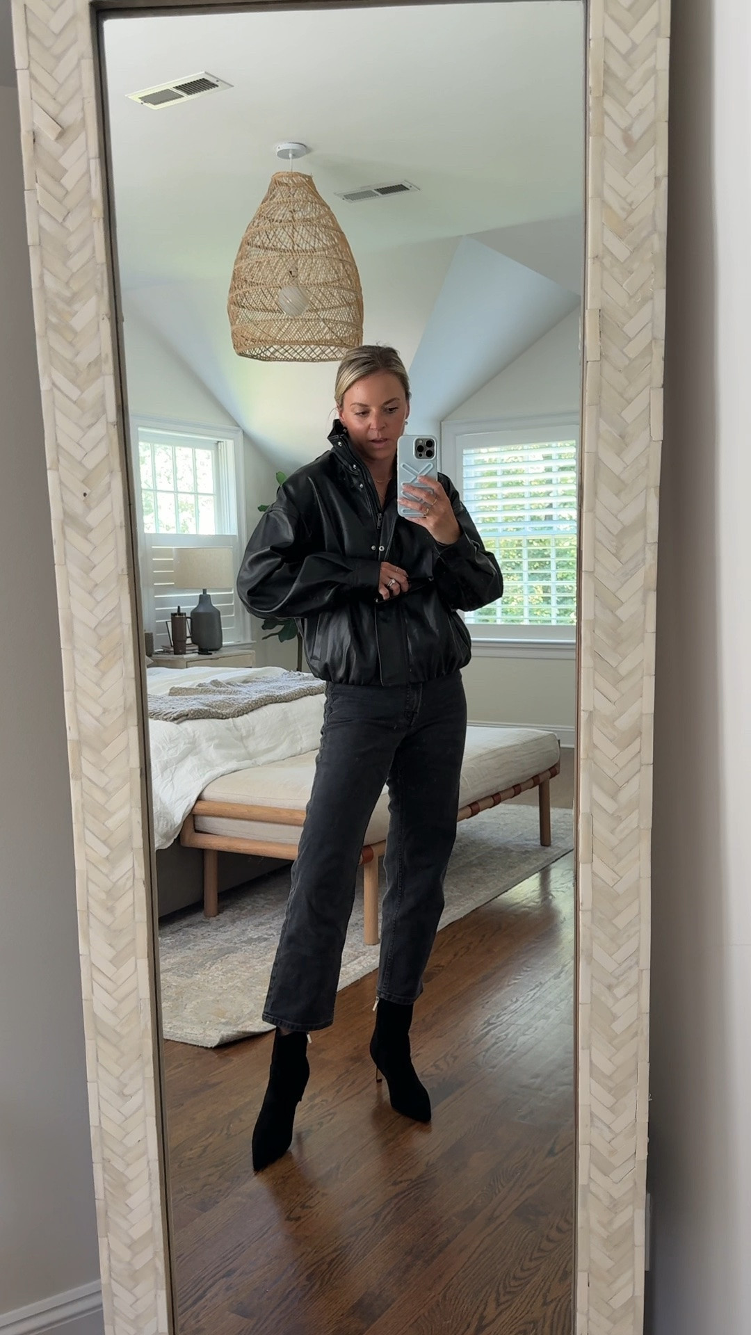 Fall outfit idea ~ 20% off full-priced French connection styles with code Kendall20 until 8/18
•small Jacket, tts 
•26R jeans, tts, I’m 5’5 (they did shrink in length a bit in the dryer. Consider getting the longer length if you prefer longer)
•booties fit tts 

fall jacket, fall booties

#LTKSaleAlert