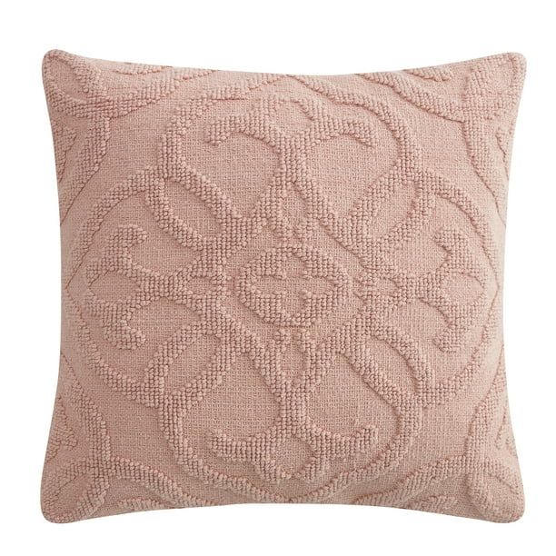My Texas House Addison Geometric Cotton Decorative Pillow Cover, 20" x 20", Pink - Walmart.com | Walmart (US)