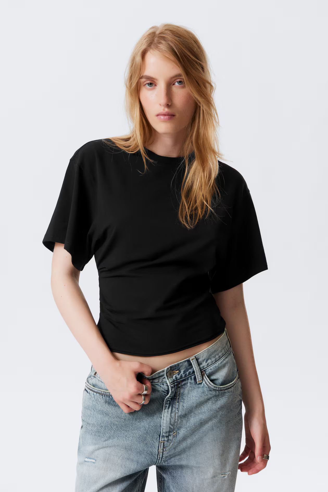 DRAPED FITTED T-SHIRT | H&M (UK, MY, IN, SG, PH, TW, HK)