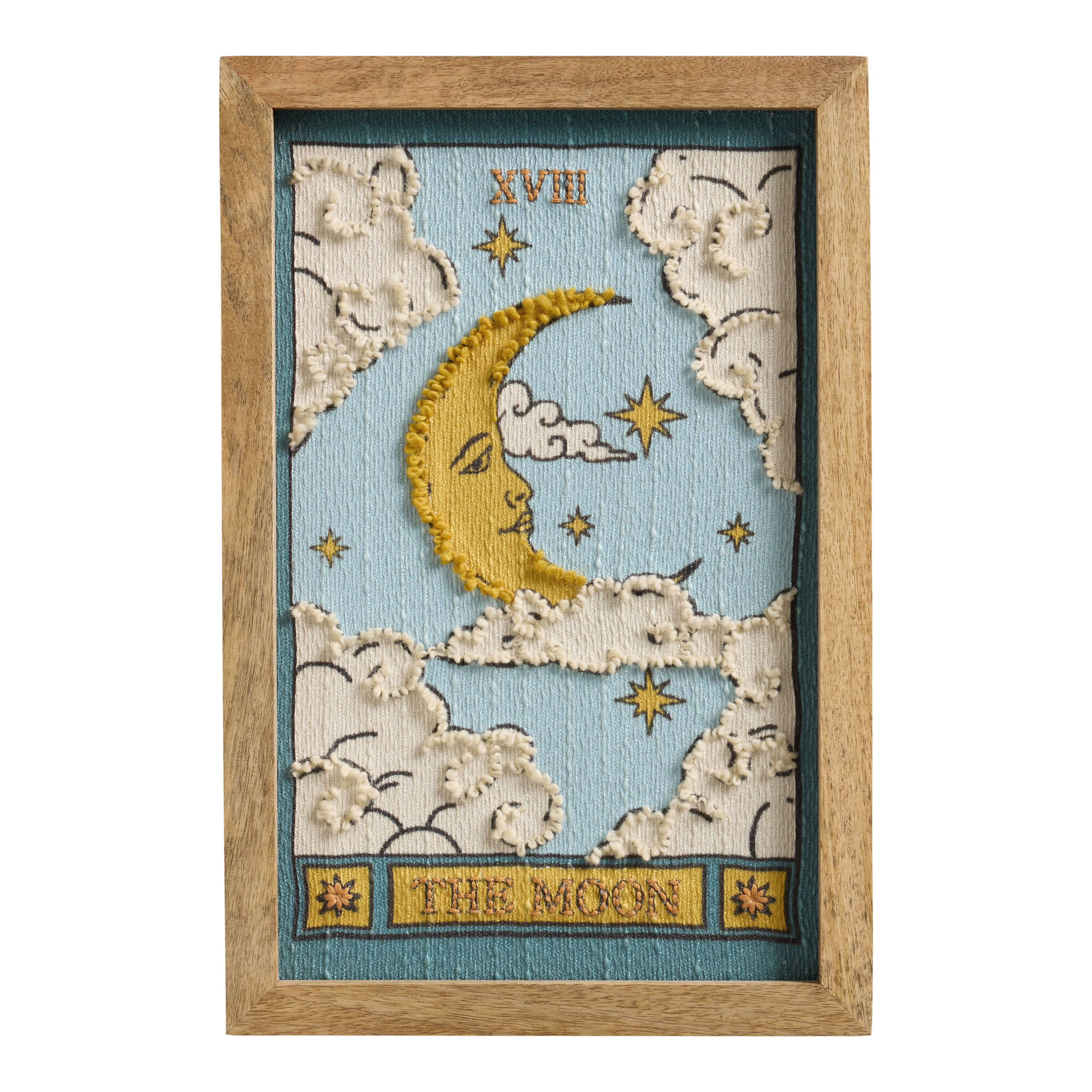 Tarot Moon Embroidered Cotton Framed Wall Art - World Market | World Market