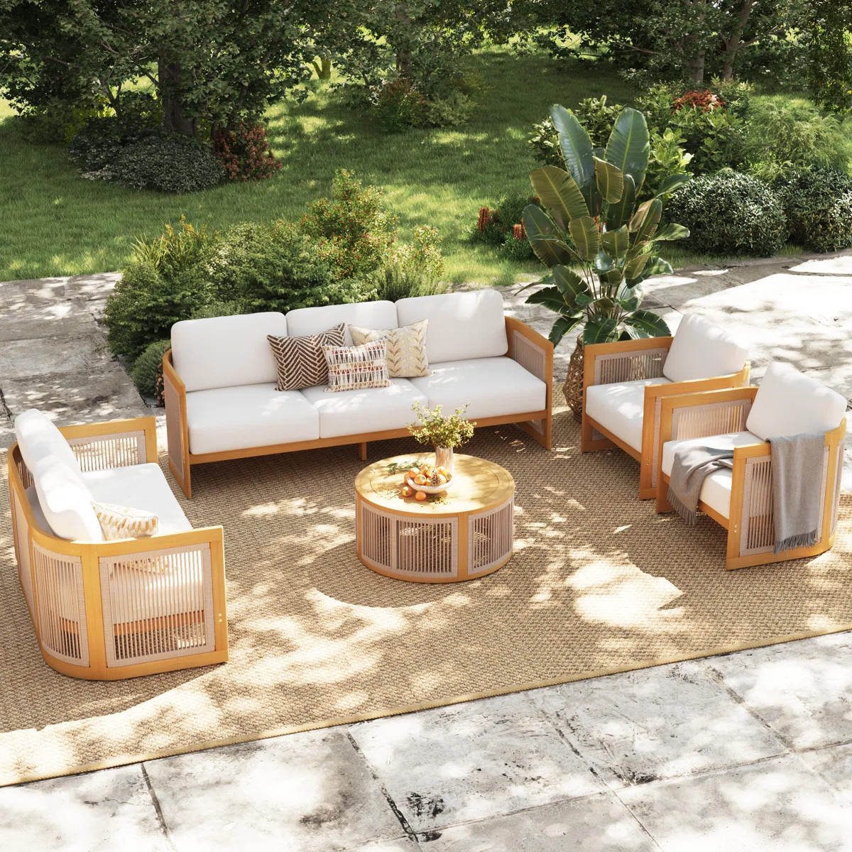 7 - Person Outdoor Seating Group With Cushions | Wayfair North America