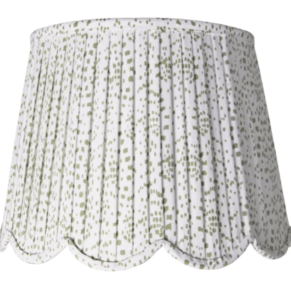 Dark Celadon & White Scalloped Pleated Lampshade | The Well Appointed House, LLC