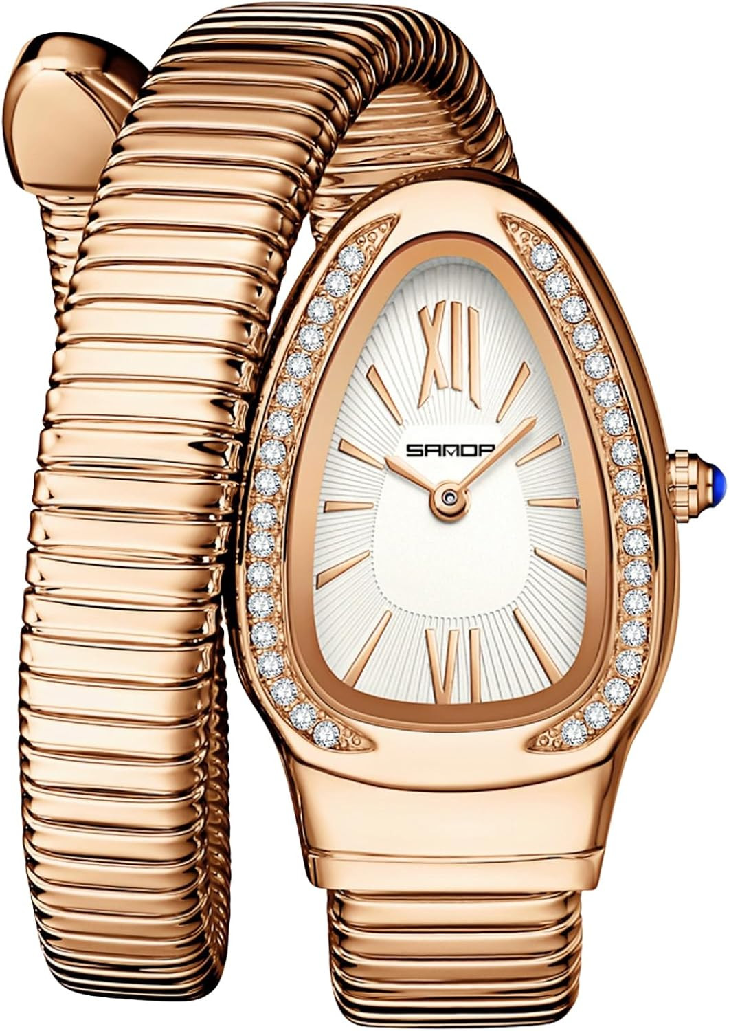 Gosasa Snake Bracelet Watches for Women, Elegant Wrap Around Bangle Wristwatch, Fashion Jewelry Style Quartz Watch, Snake Cuff Watch for Dress & Gift（5.9-6.7in） | Amazon (US)