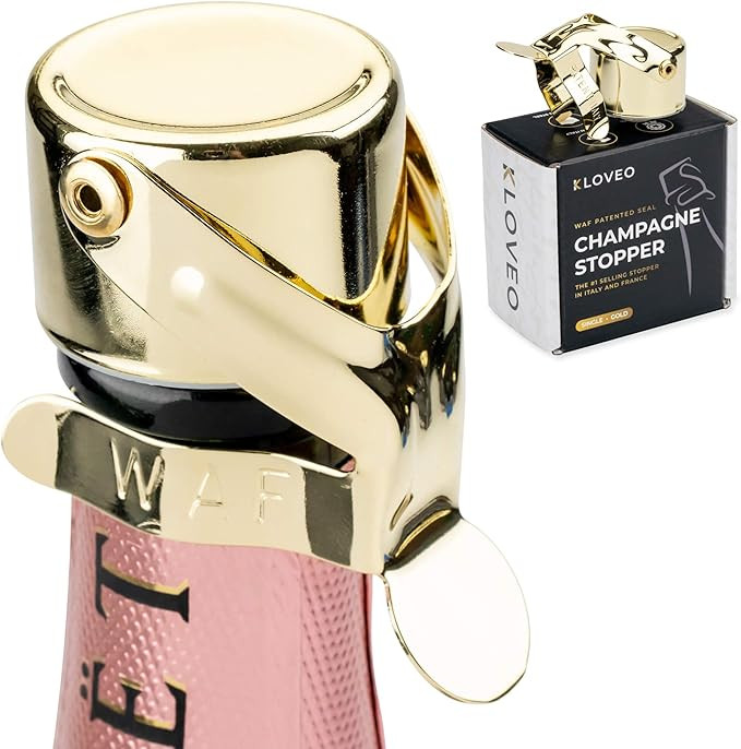 Champagne Stoppers by Kloveo - Patented Seal - Made in Italy - Professional Grade WAF Champagne B... | Amazon (US)