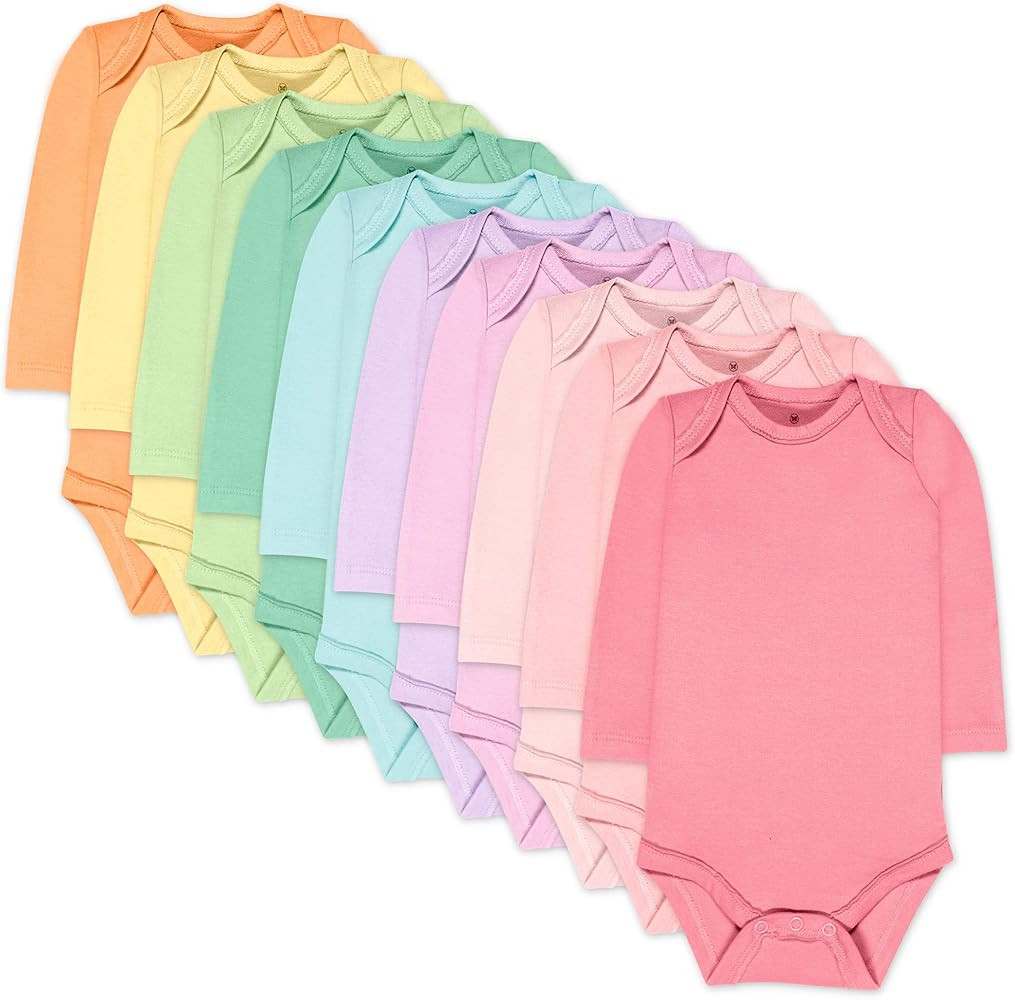 HonestBaby Baby 10-Pack Organic Cotton Long Sleeve Bodysuits | Amazon (US)
