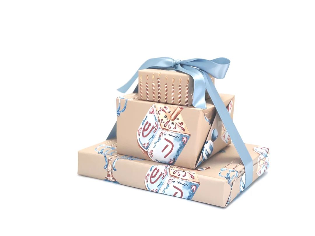 Hanukkah Gift Wrap Wrapping Paper Chanukah Gift Holiday - Etsy | Etsy (US)
