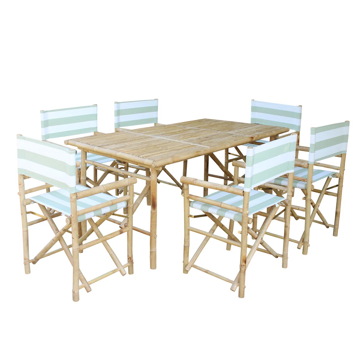 Woen 6 - Person Bamboo Patio Dining Set with Rectangular Table | Wayfair North America