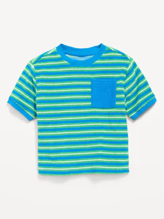 Short-Sleeve Oversized Terry Pocket T-Shirt for Toddler Boys | Old Navy (US)