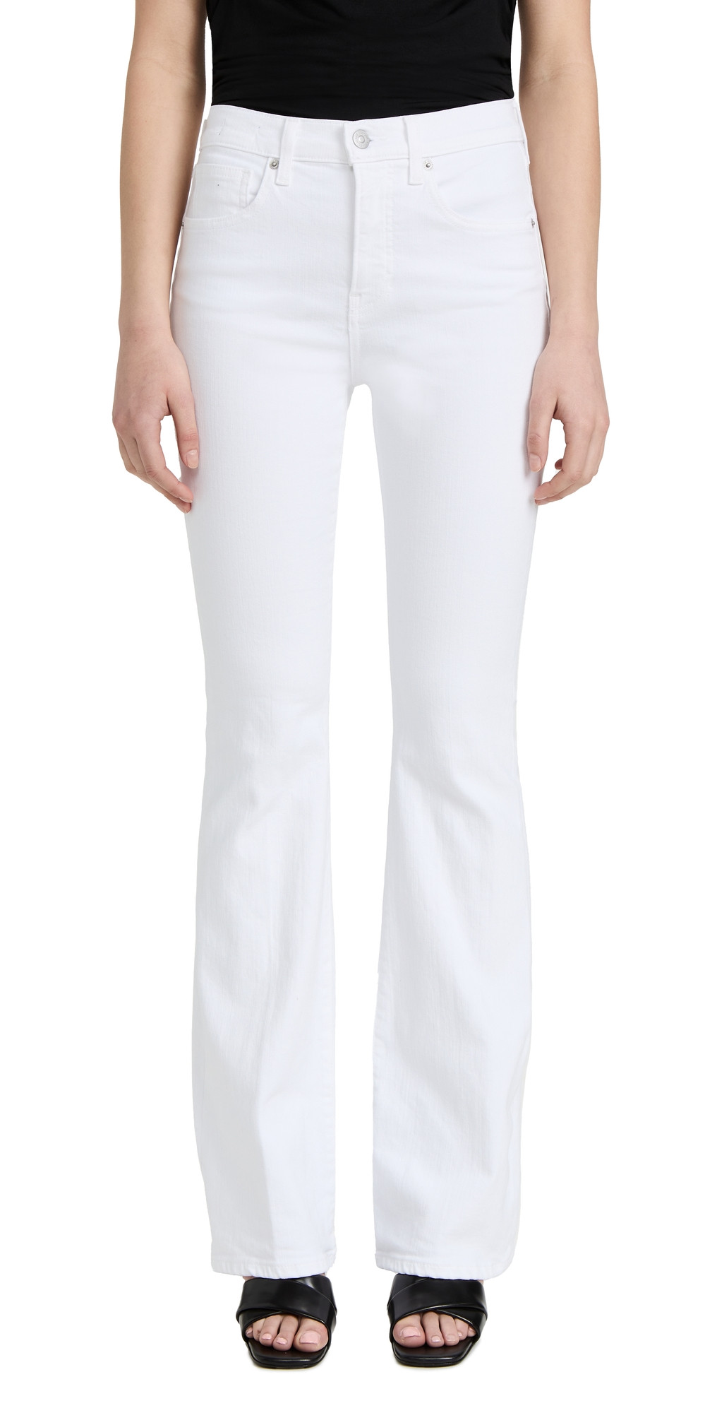 Veronica Beard Jean Beverly Skinny Flare Jeans White 27 | Shopbop