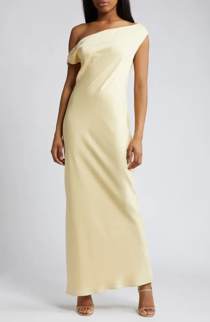 WAYF The Tanya One-Shoulder Draped Maxi Dress | Nordstrom | Nordstrom