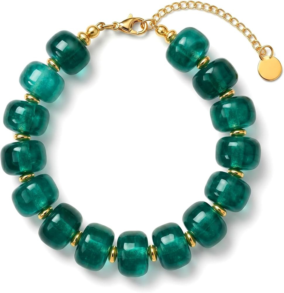 choice of all Chunky Beaded Bracelet for Women Colorful Beaded Bracelets Adjustable Acrylic Resin... | Amazon (US)