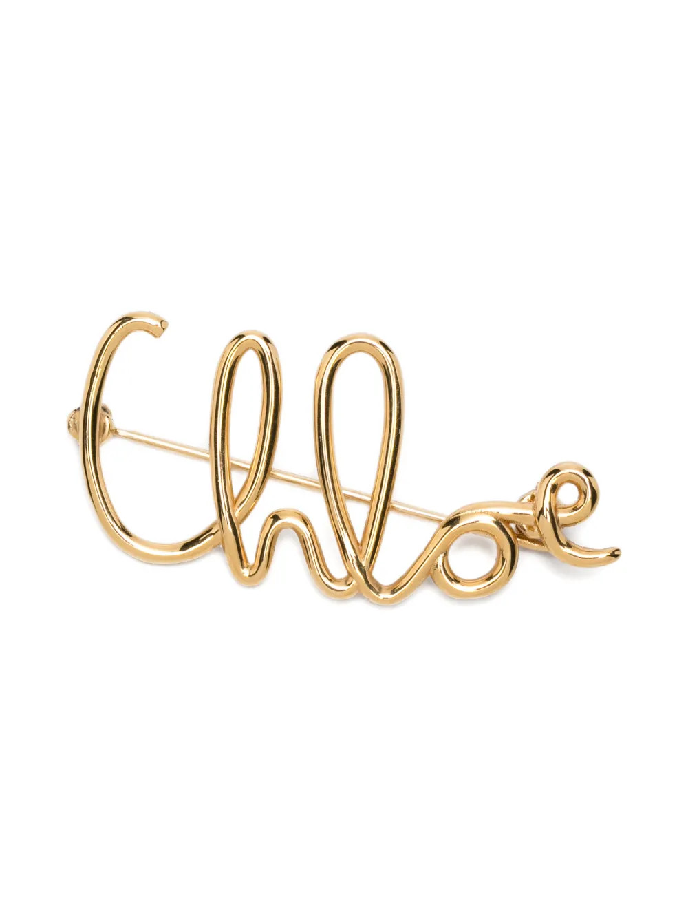 Chloé Logo Brooch | Gold | FARFETCH | Farfetch Global