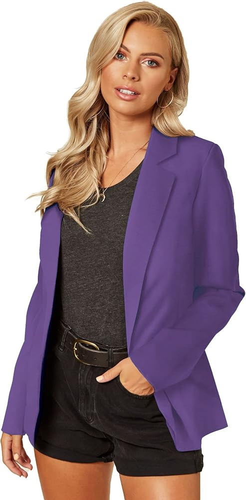 UNIQUE 21 Women's One Button Boyfriend Blazer for Work Casual - Ladies Jackets Outfits Suits for ... | Amazon (US)