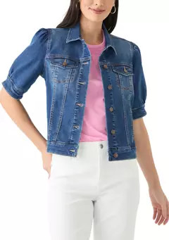 Crown & Ivy™ Women's Puff Sleeve Denim Jacket | Belk