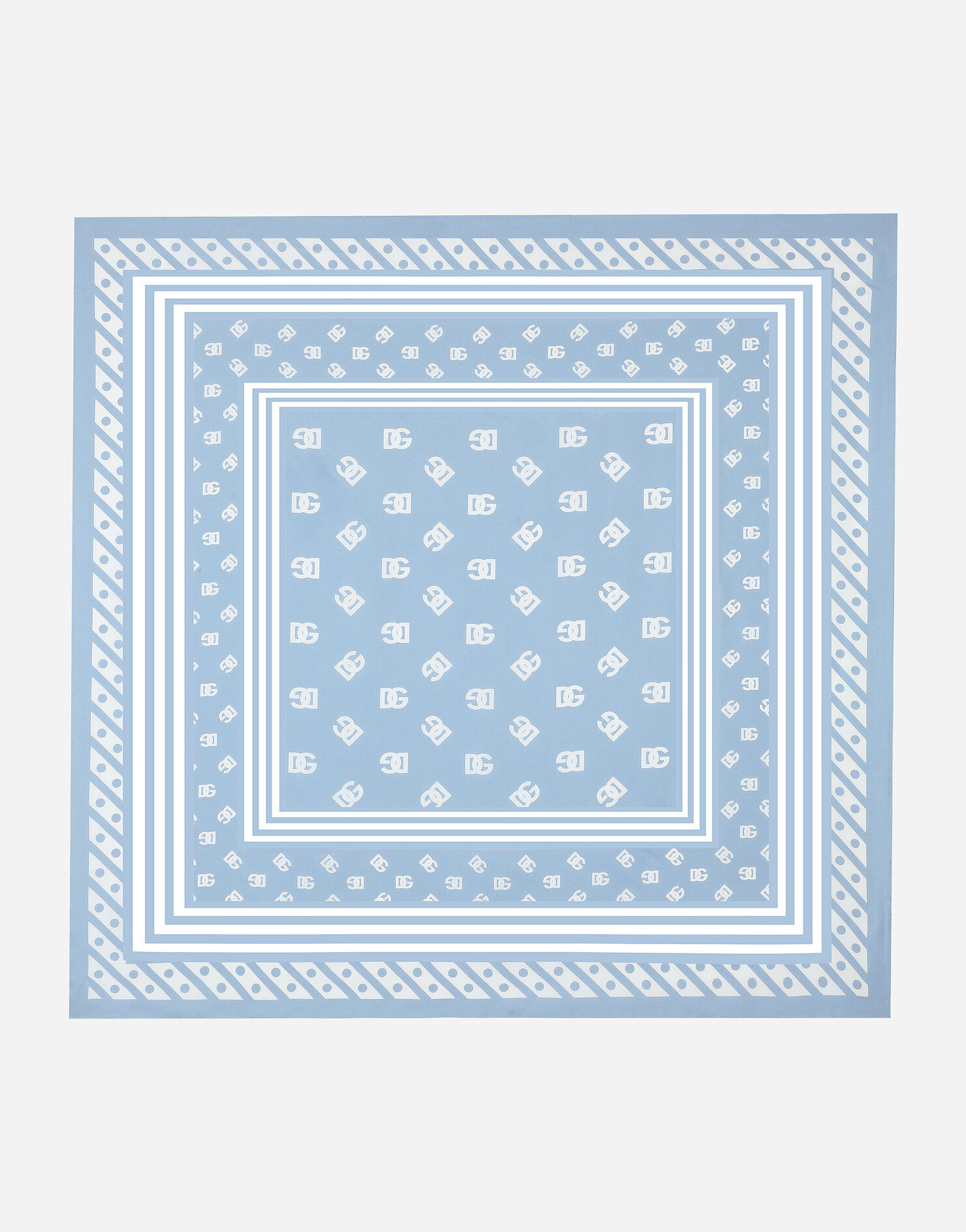 Silk twill foulard with all-over DG logo print (70x70) | Dolce & Gabbana - INT