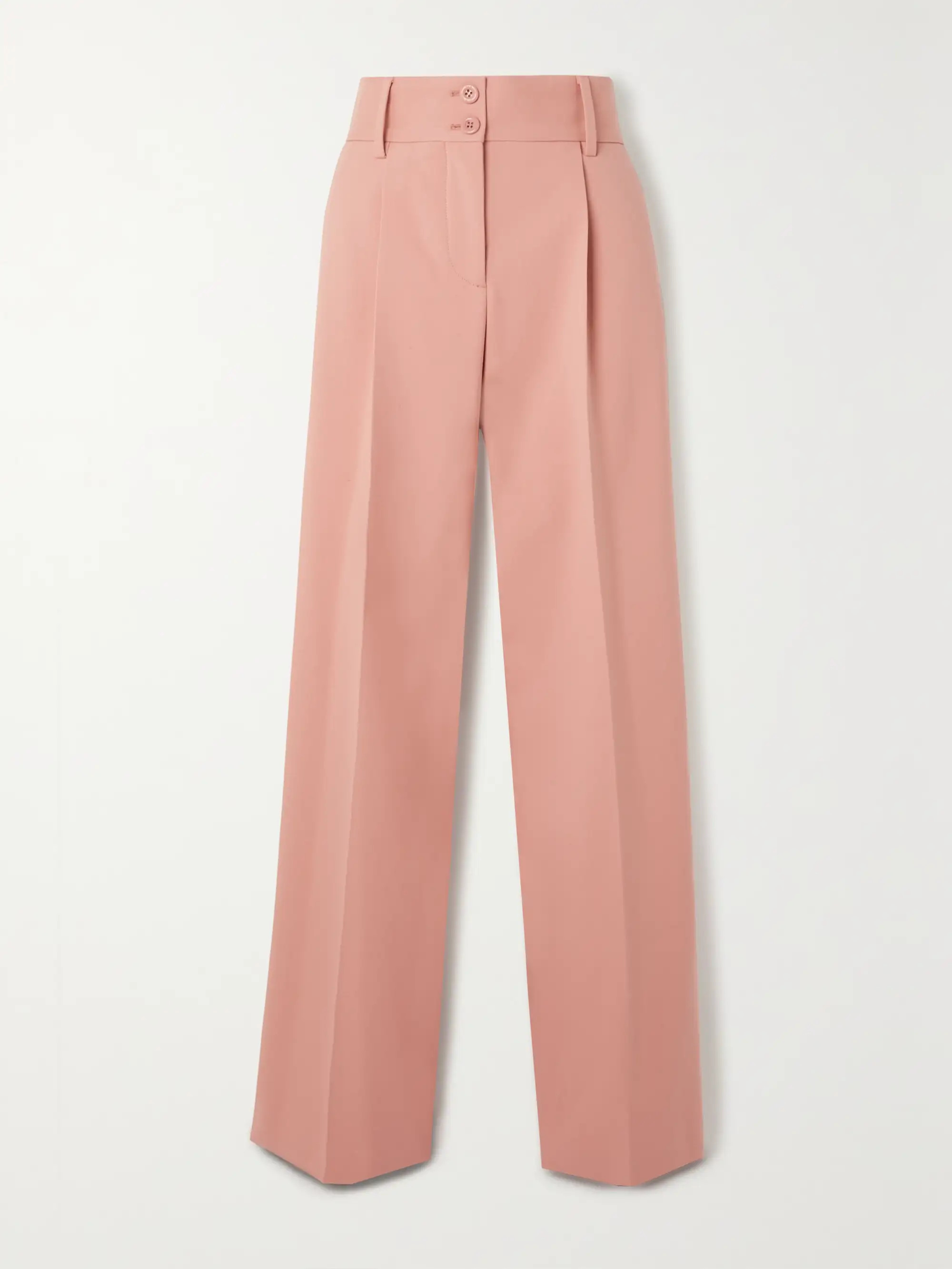Pleated cotton-blend wide-leg pants | NET-A-PORTER (US)