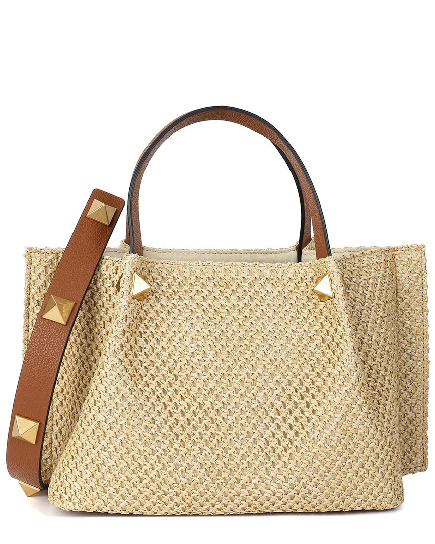 Tiffany & Fred Paris Raffia & Leather Top-Handle S | Shop Simon