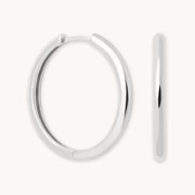 Simple Hinge Large Hoops in Silver | Astrid and Miyu