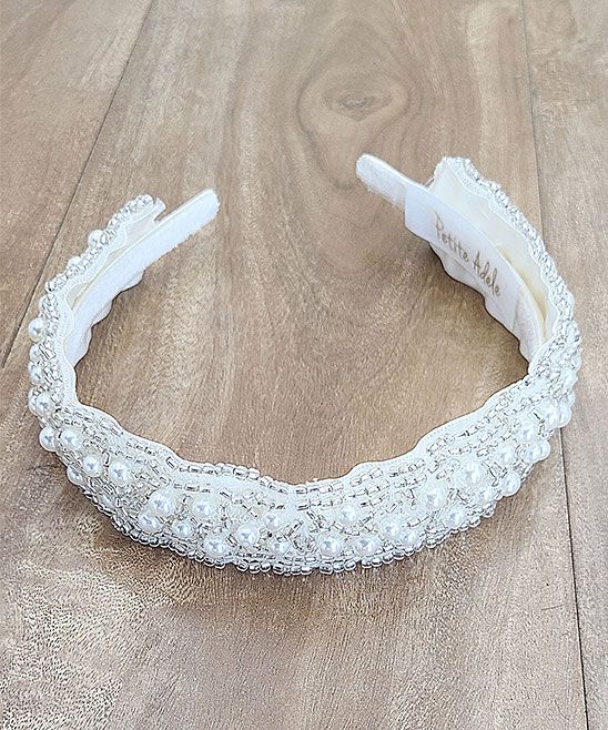 Precious Kids Girls' Headbands White/Ivory - Ivory Imitation Pearl Beaded Headband | Zulily