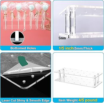 Goabroa Cake Pop Stand, 21 Holes Clear Acrylic Cake Pop Kit with 300 PCS Cake Pop Sticks and Wrap... | Amazon (US)