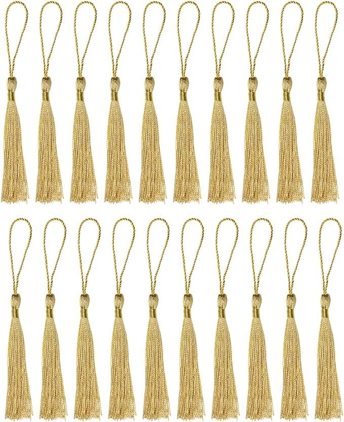 Tupalizy Mini Silky Handmade Soft Flossy Bookmark Tassels with Cord Loop for Keychain Earring J... | Amazon (US)
