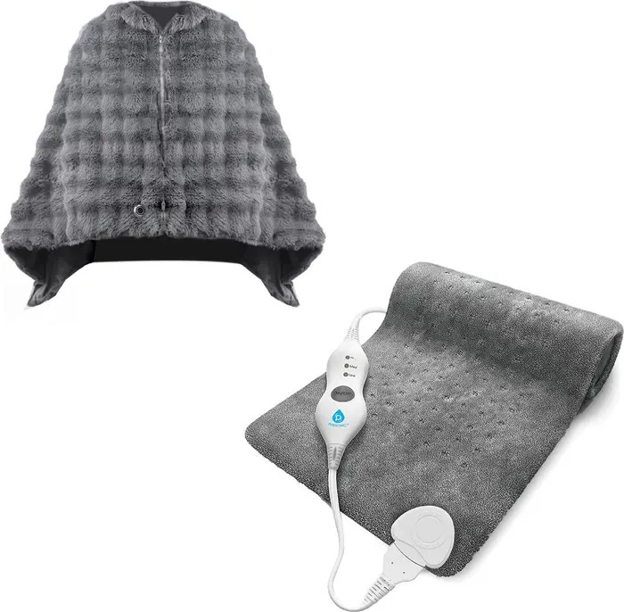 Heated Poncho Shawl & XL Full Body Heating Pad | Nordstrom