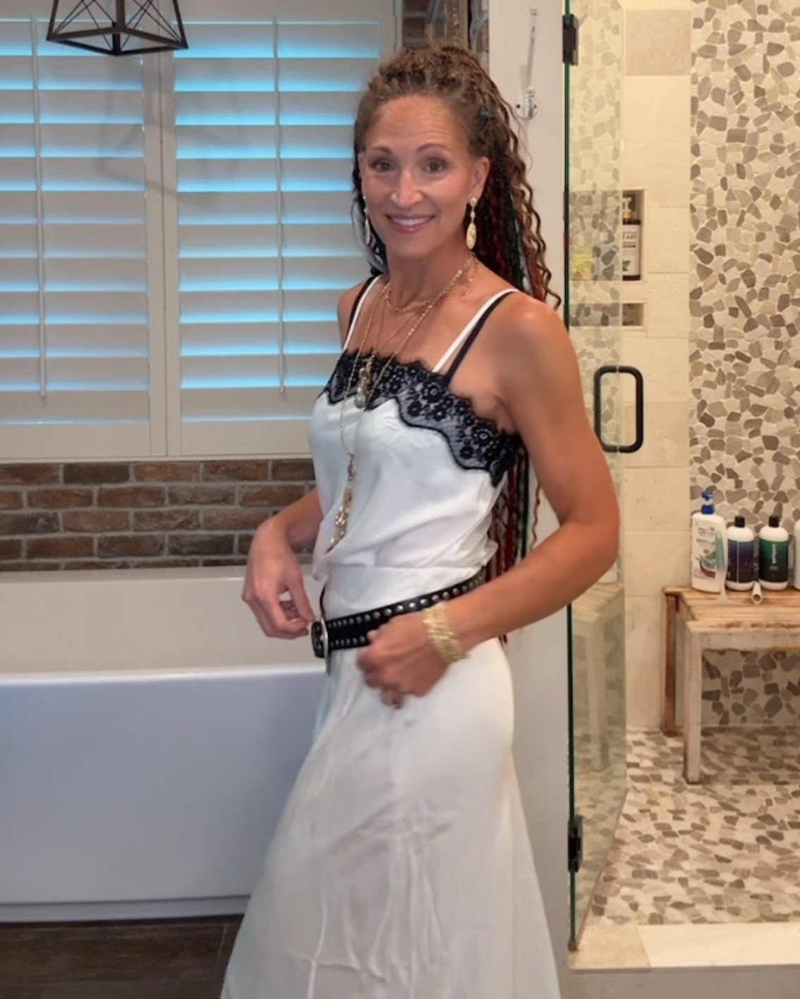 Thanks!  I got it at Target!  This is the CUTEST, softest, sweetest little duo ever. I’m heading to FanX and, with my hair, boots, satin, leather, and lace…I’m feeling like a 10!  I accessorized the heck out of myself and it’s a vibe. I just got this belt and it is stunning. A bit of a splurge…but I know I’ll wear it a ton!  

#LTKFindsUnder100 #LTKFindsUnder50 #LTKStyleTip