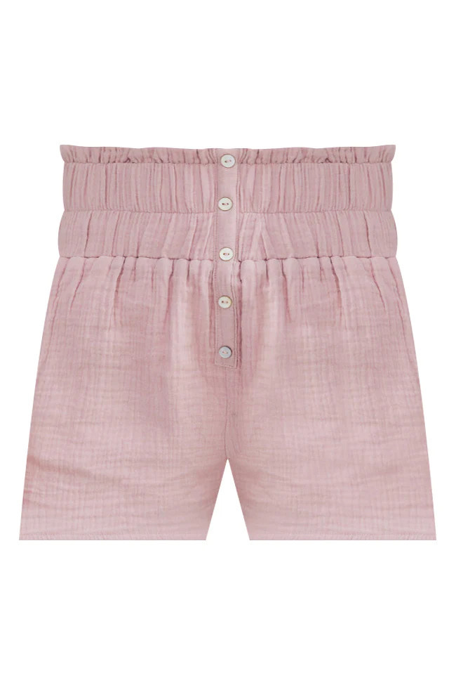 No Stopping Me Light Pink Gauze Shorts | Pink Lily