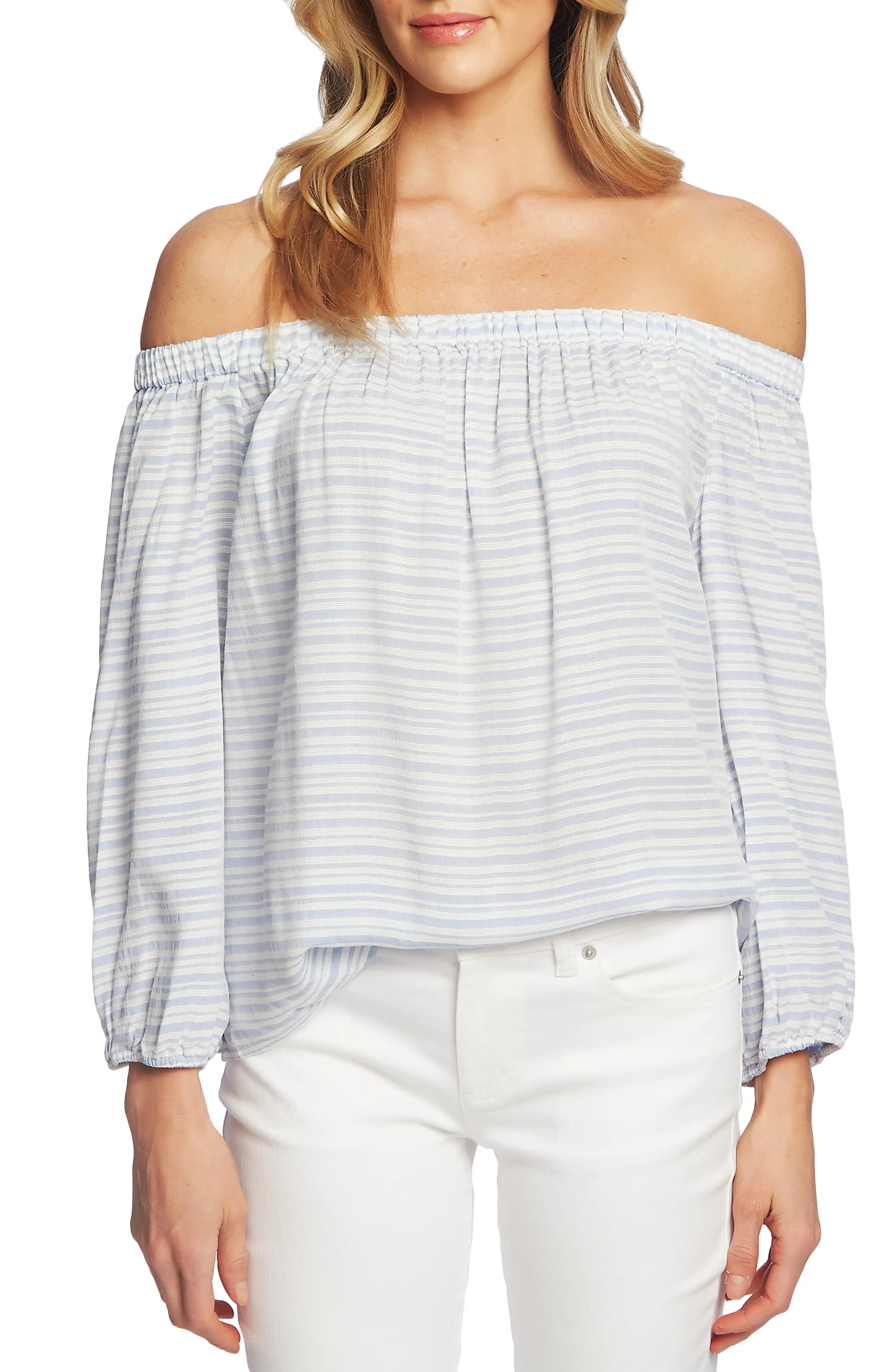 Off the Shoulder Jacquard Stripe Top | Nordstrom