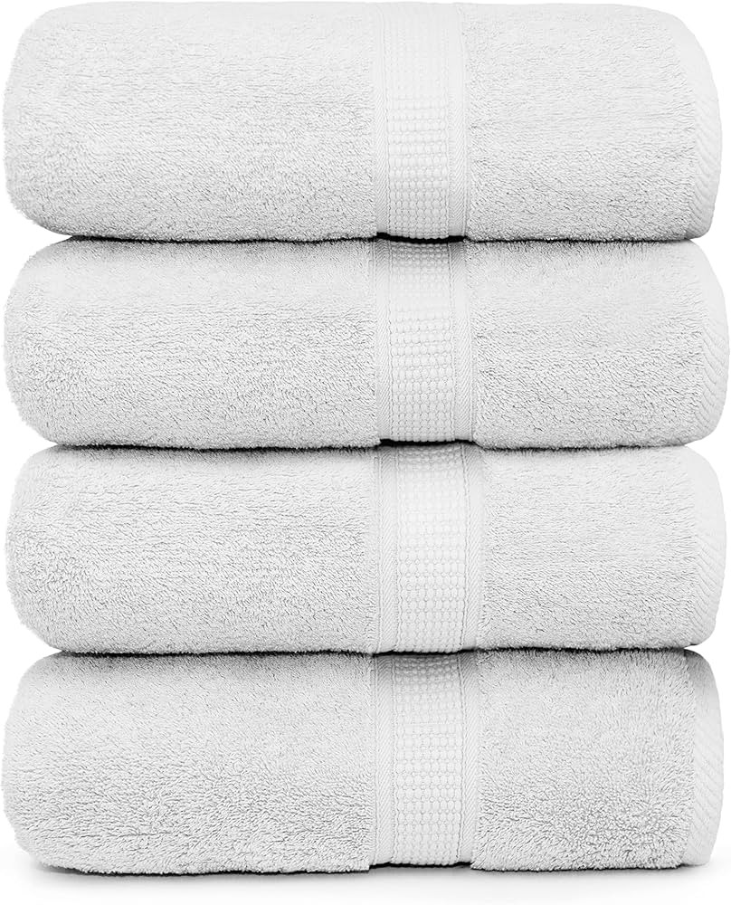 Ariv Towels 4-Piece Large Premium Cotton Bath Towels Set for Sensitive Skin & Daily Use- Soft, Qu... | Amazon (US)