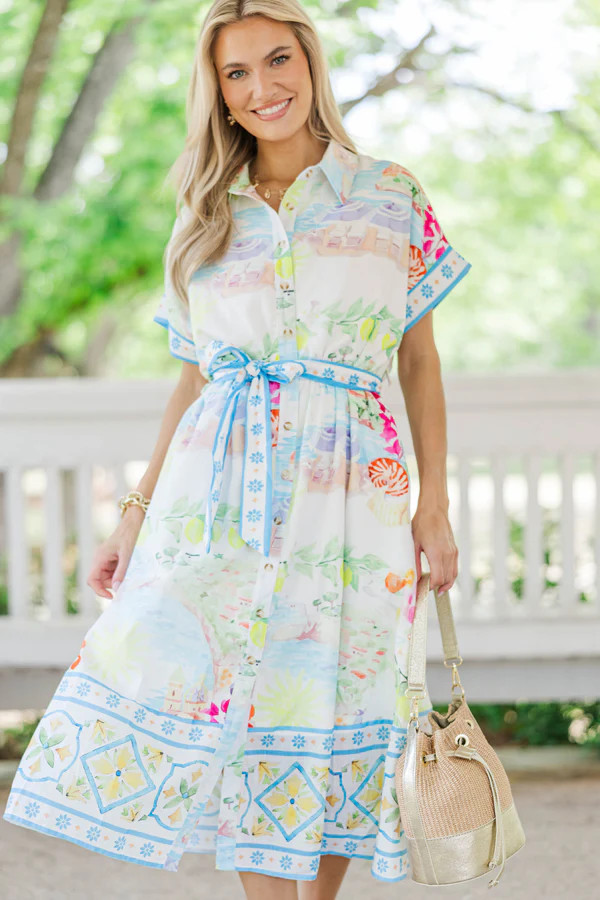 The One You’ll Love White Floral Midi Dress | The Mint Julep Boutique