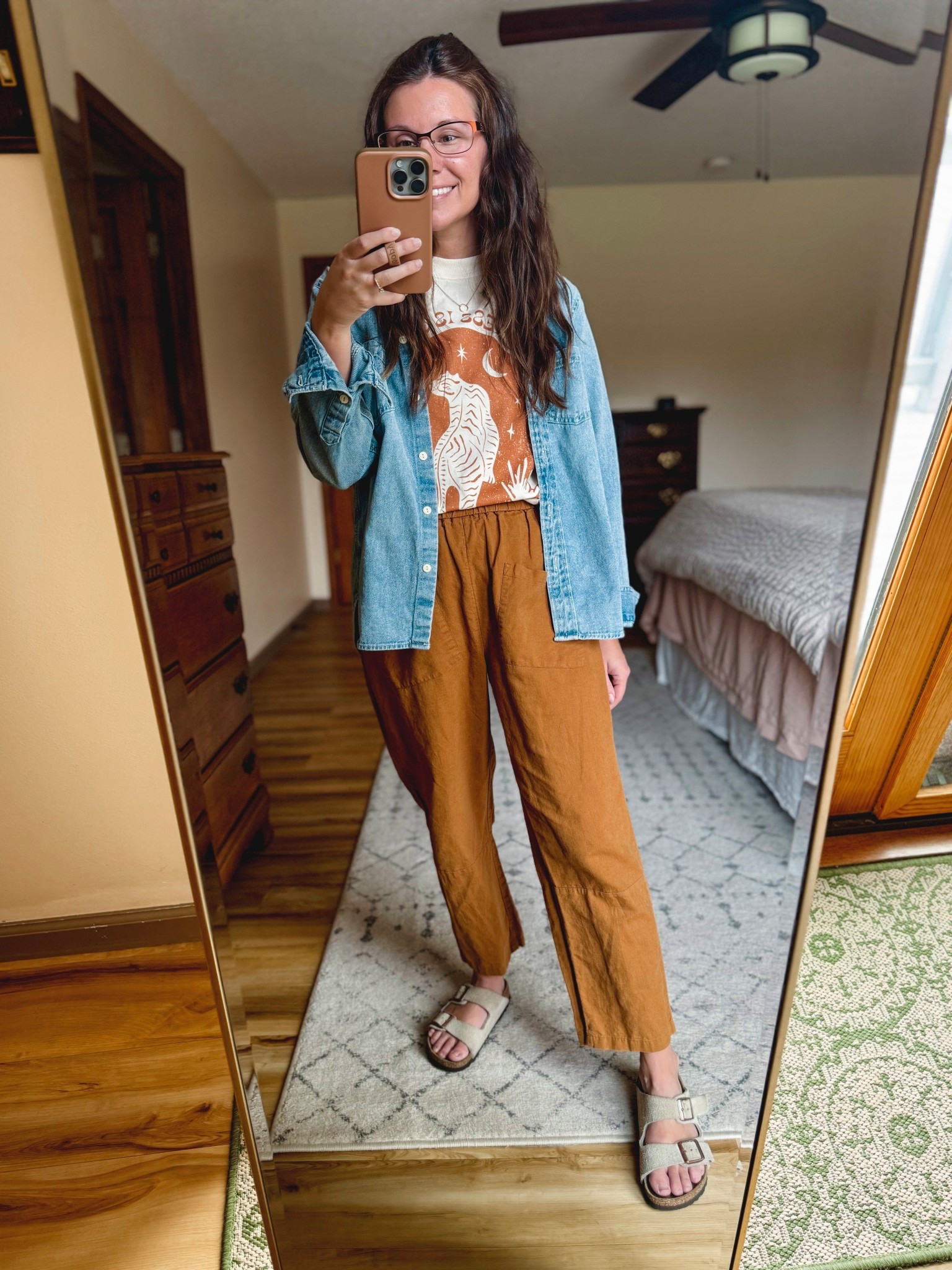 Wearing size small in the tee (use marissa15 for $$ off),
my denim button up shirt is size small (use INFG-25MARISSA10 for 10% off your first order from Quince (new customers only!). 
My linen pants are older and not available anymore, but I linked a few similar options. 
My Birkenstock sandals are true to size and I also linked two more affordable pairs! 

#LTKPetite #LTKSeasonal