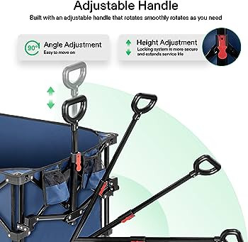 VIVOSUN Folding Collapsible Wagon Utility Outdoor Camping Beach Cart with Universal Wide Wheels &... | Amazon (US)