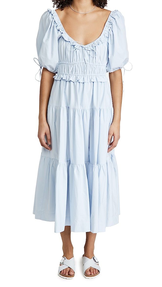 Poplin Tiered Midi Dress | Shopbop