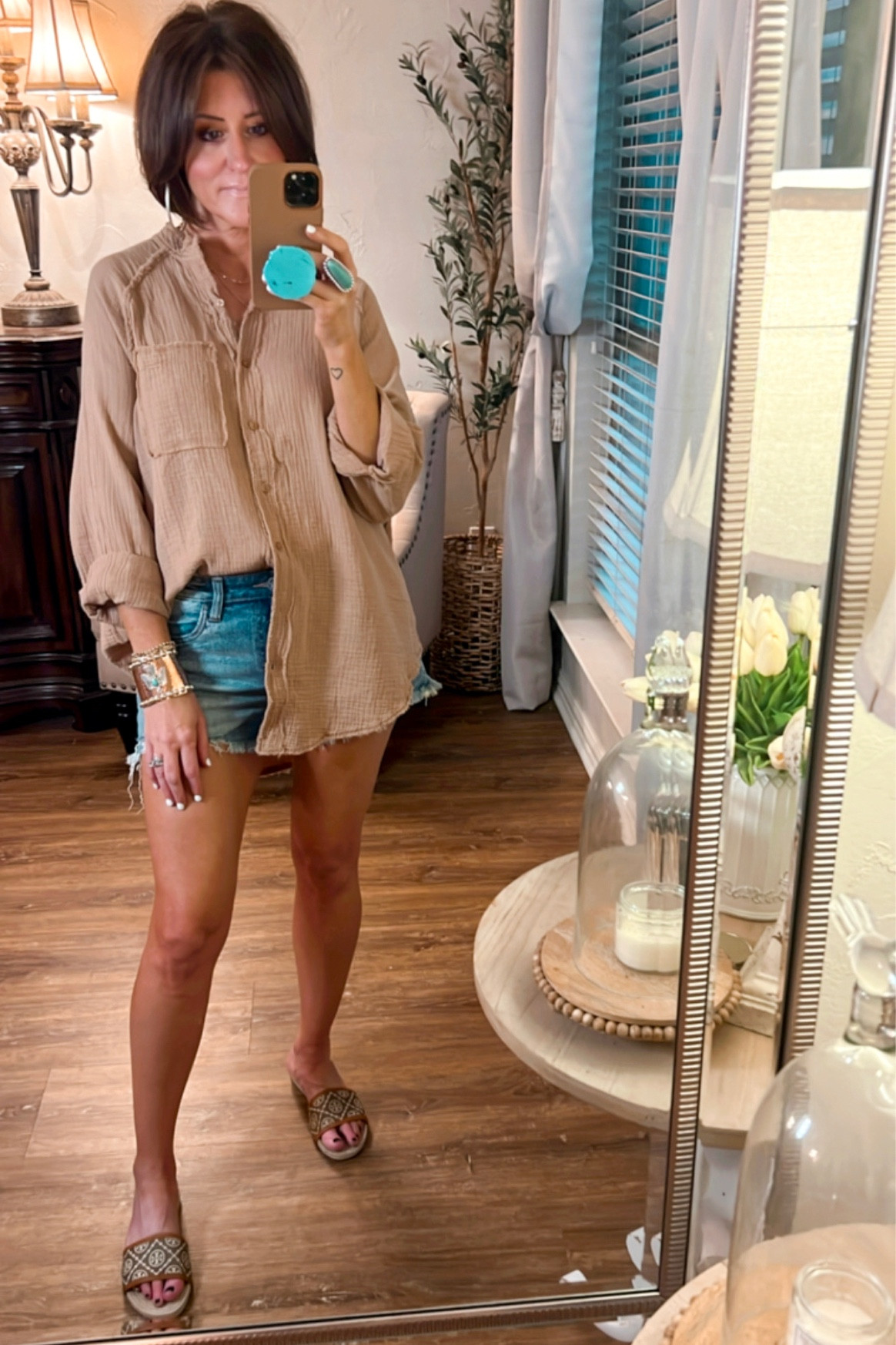 Obsessed with this American Eagle gauzy top!  I have it in three colors.  Wearing the XS.  

#LTKunder50 #LTKswim #LTKstyletip