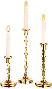 Nuptio Gold Candle Holders Taper Candlestick Holders Tall Thin Candle Sticks Candleholders Modern... | Amazon (US)
