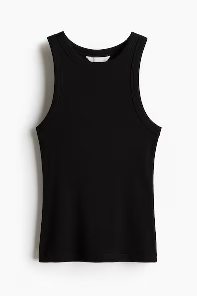 H & M - Ribbed Tank Top - Black | H&M (US + CA)