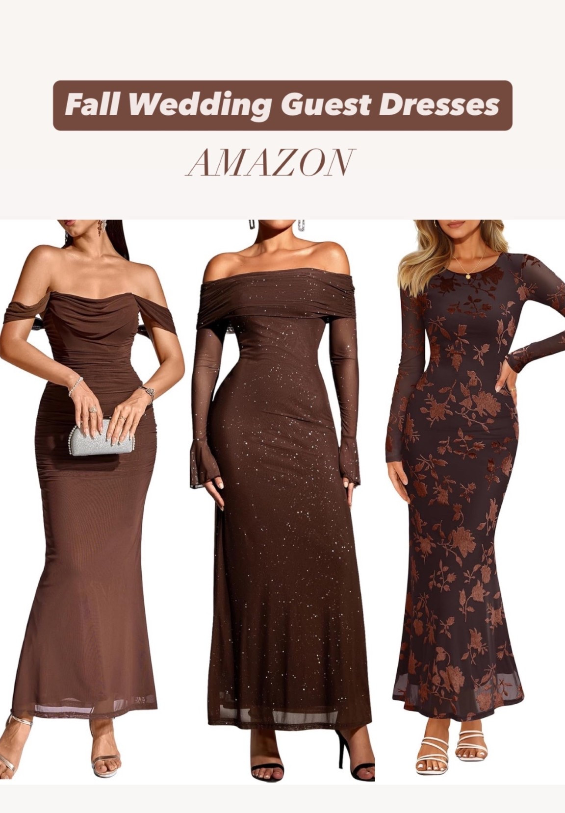 Amazon dresses, Fall wedding, wedding guest dress, brown dresses, formalwear, special occasion dress 

#LTKParties #LTKWedding