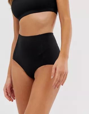 Monki high waist bikini brief in black | ASOS US