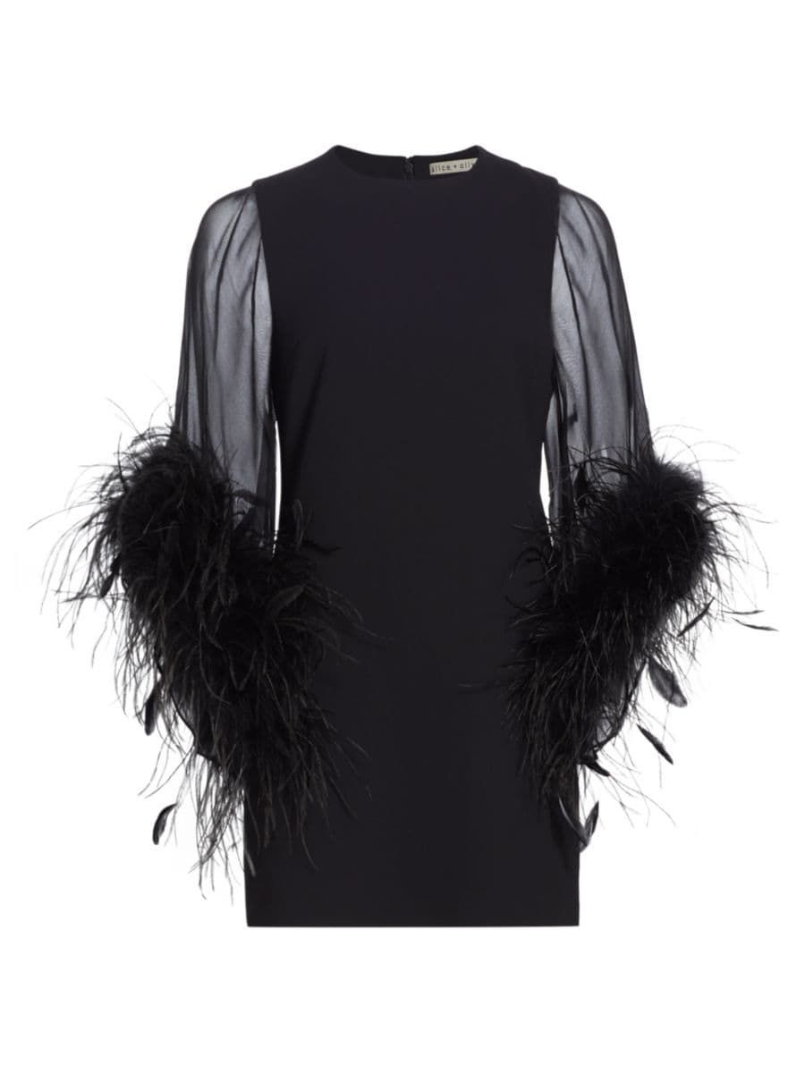 Izola Feather-Trim Minidress | Saks Fifth Avenue (CA)