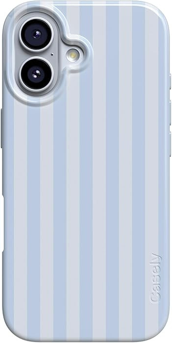 Casely iPhone 17 Case | Blue Stripes | Sunday Best | Compatible with MagSafe | Classic Ultra Slim... | Amazon (US)