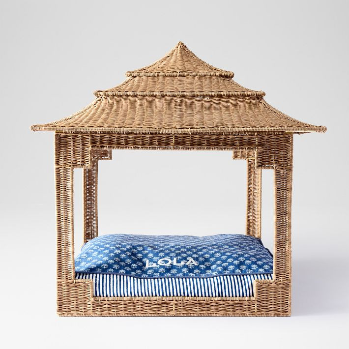 All-Weather Wicker Pagoda Dog Bed | Mark and Graham