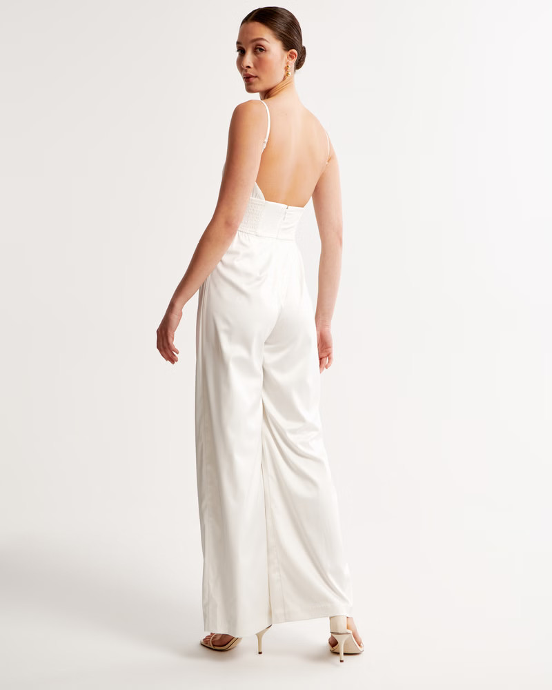 Plunge Satin Jumpsuit | Abercrombie & Fitch (US)