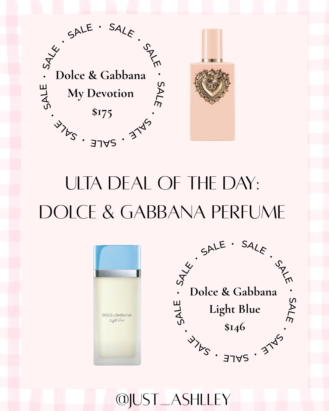 Ulta Beauty Deal of the Day! 
Online only prices, check out these two Dolce & Gabbana Fragrances with these great prices! I love these fragrances they are so fresh and clean smelling! Light Blue is a staple in my collection and never gets old! Be sure to check these out before the deal runs out! 

#LTKSaleAlert #LTKBeauty #LTKStyleTip