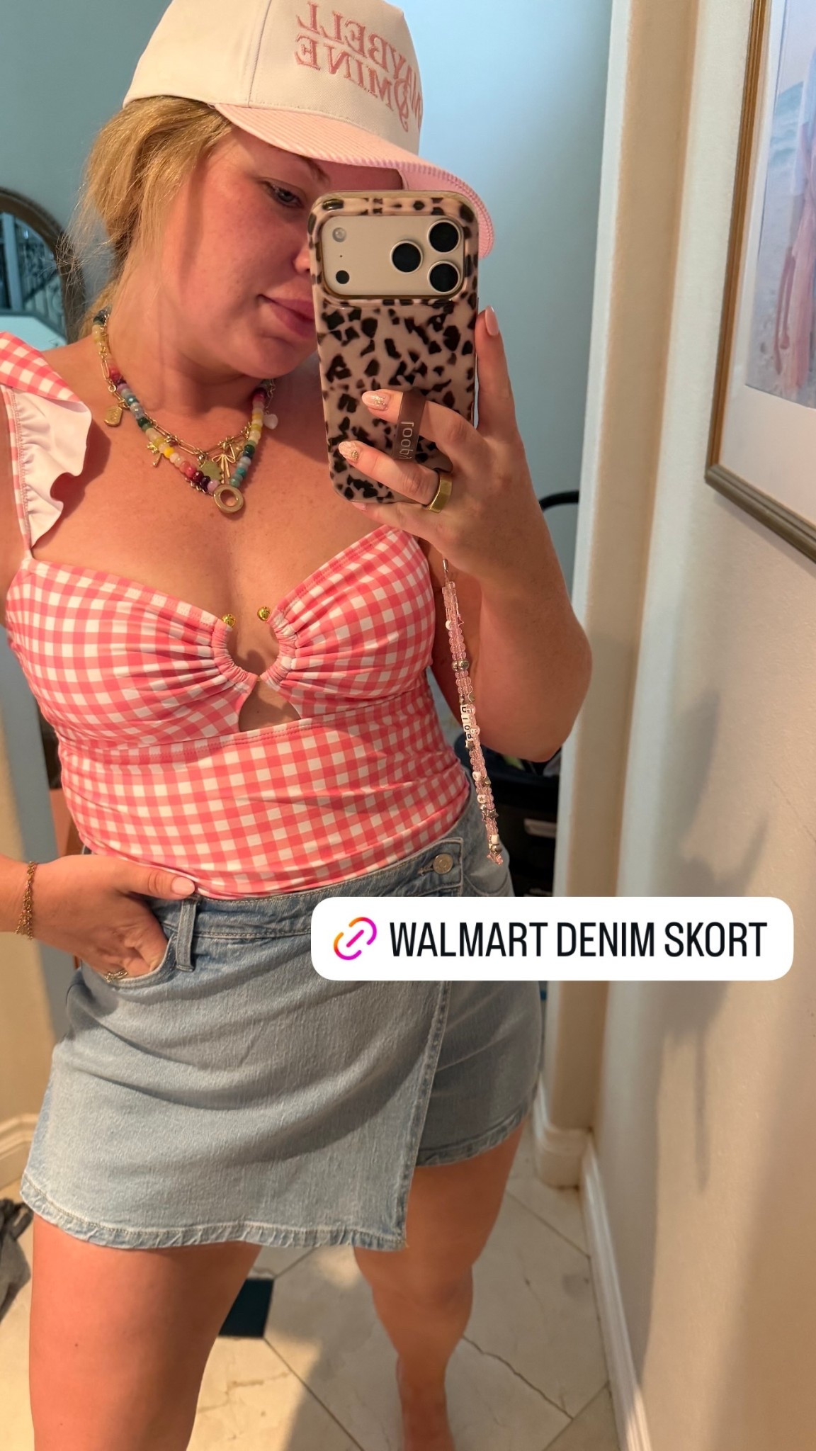 This cutie denim skirt in gingham swimsuit for spring and summer!! and the score is from Walmart!!

#LTKSeasonal #LTKMidsize