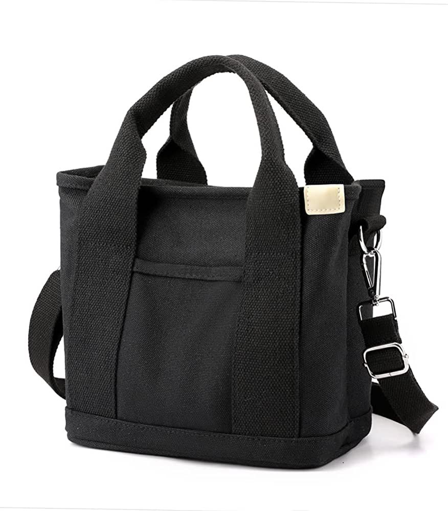 Canvas Tote Bag Mini Handbag Tote Purse with Zipper Women Canvas Crossbody Bag Purse Top Handle S... | Amazon (US)