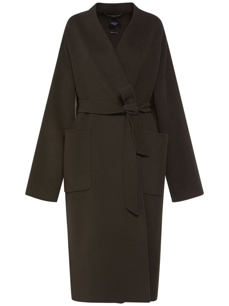 Clipper belted wool drap midi coat | Luisaviaroma