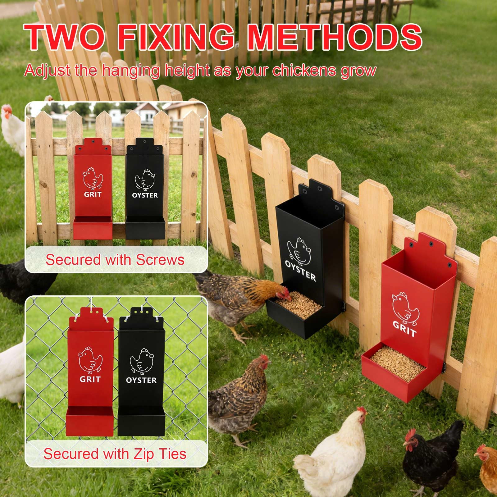 2 Pack Chicken Oyster Shell Feeder and Grit Feeder,Corner Chicken Feeder Automatic Chicken Feeder... | Amazon (US)