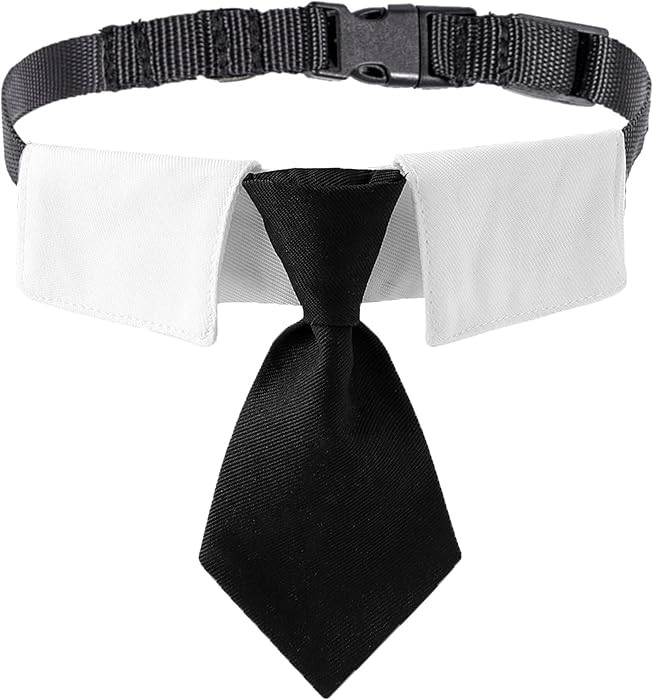 ADOGGYGO Adjustable Dog Neck Tie Collar Pet Collar with Black Necktie Wedding Formal Tux Collars ... | Amazon (US)