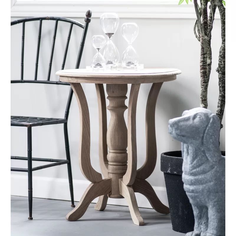 Fiorentino 27.6'' Tall Solid Wood Pedestal End Table | Wayfair North America